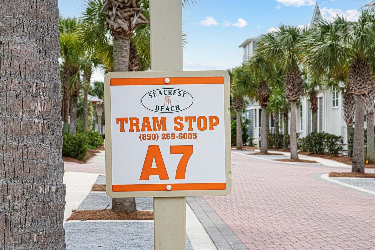 Tram Service - From March through October, the Seacrest Tram service offers transportation to and from the designated tram stops in the neighborhood to the beach or the Lagoon. Simply walk out your front door go to the nearest tram stop.